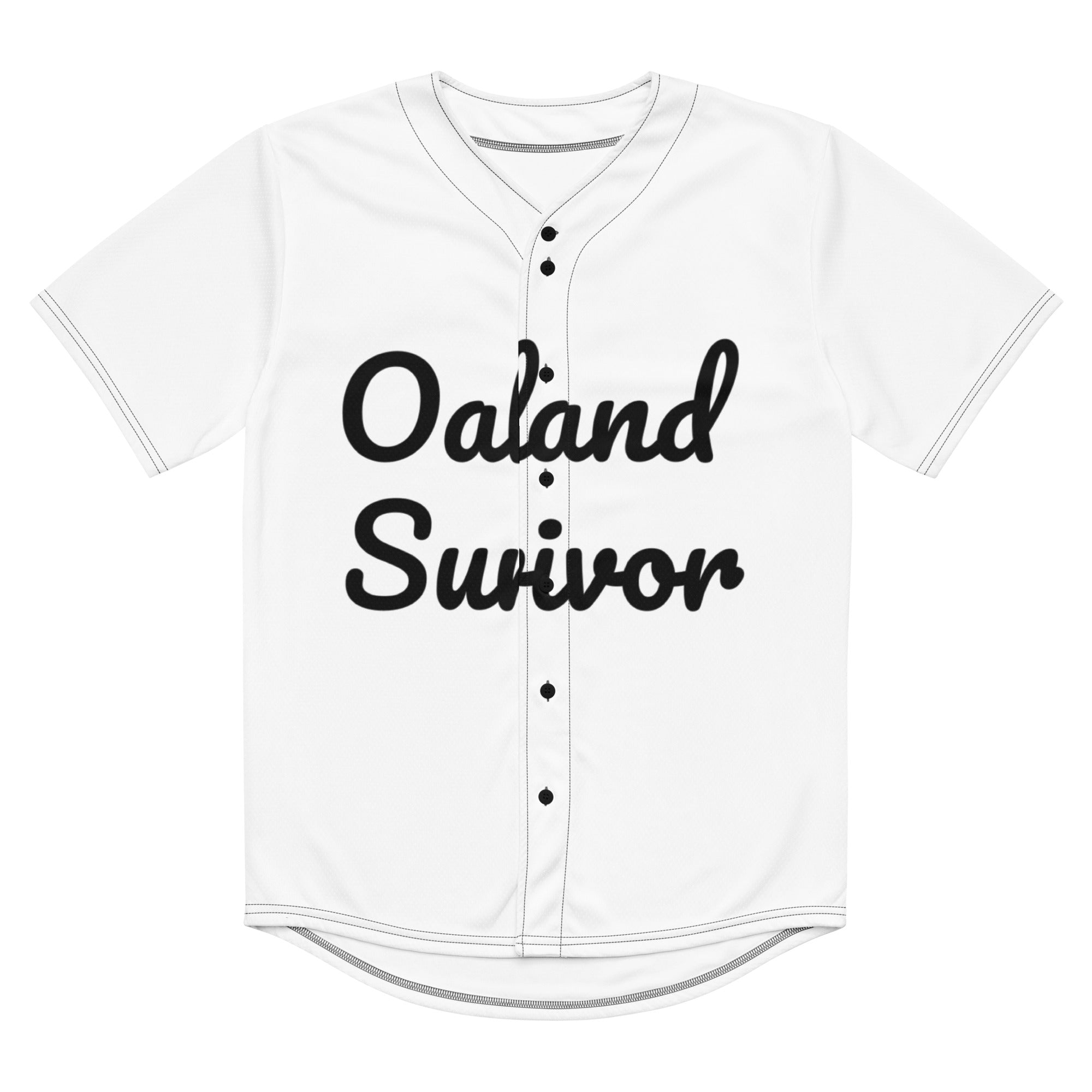 "Oakland Survivor" Recycled baseball jersey
