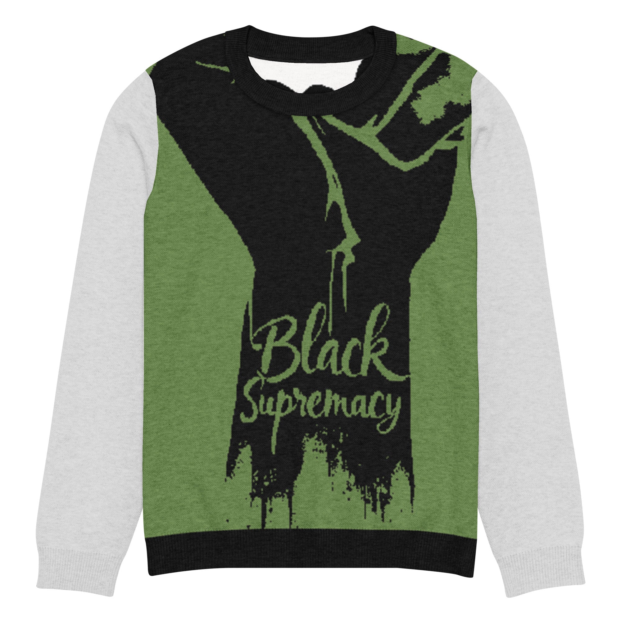 "Black Supremacy" Knitted crew neck sweater