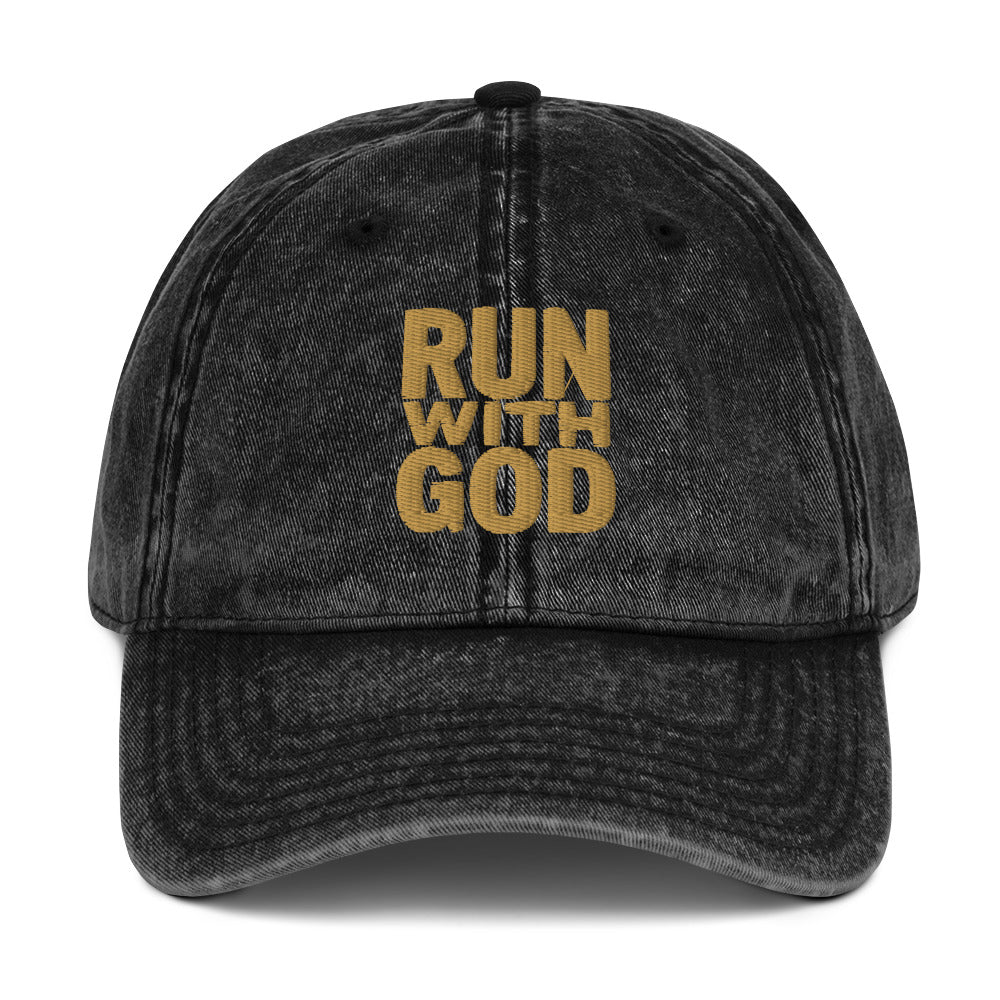 "Run with God" Vintage Cotton Twill Cap