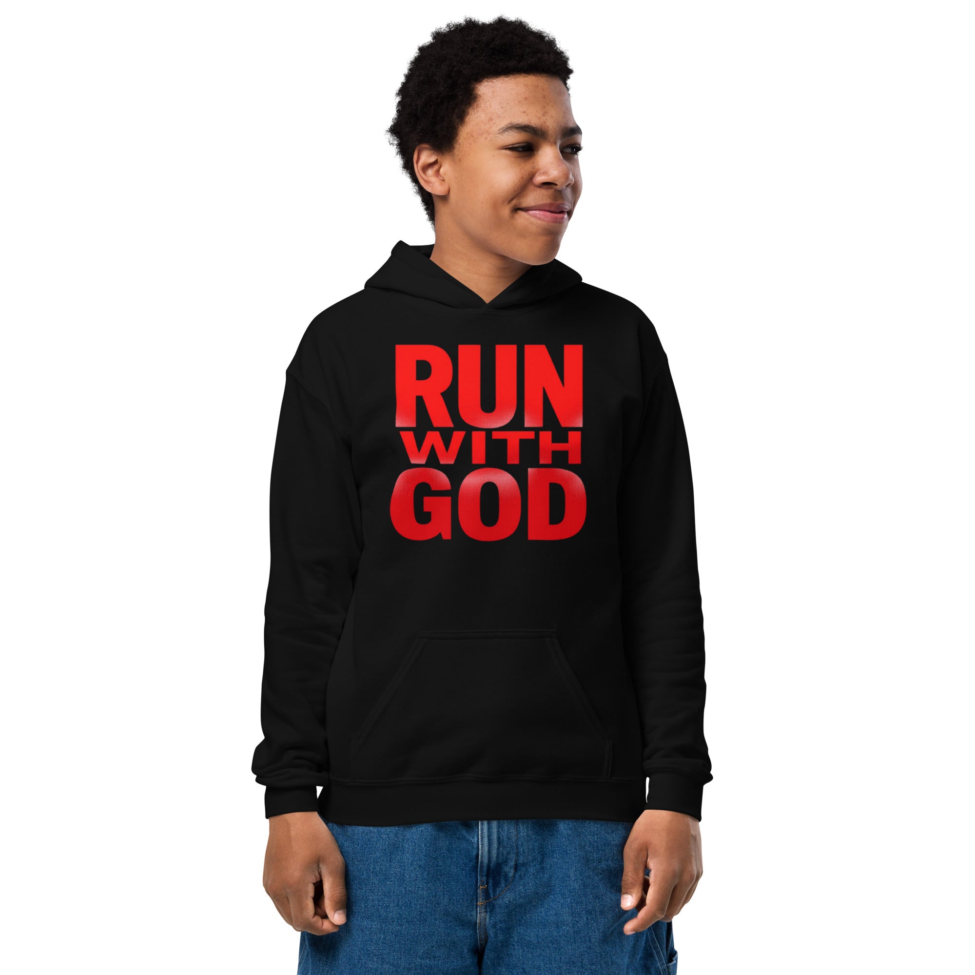 "Run with God" Youth heavy blend hoodie