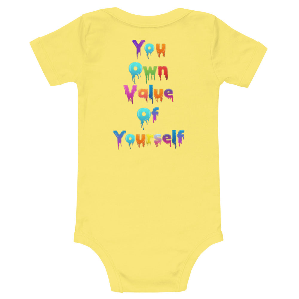 Baby short sleeve “ Colorful YouOwnValue”one piece