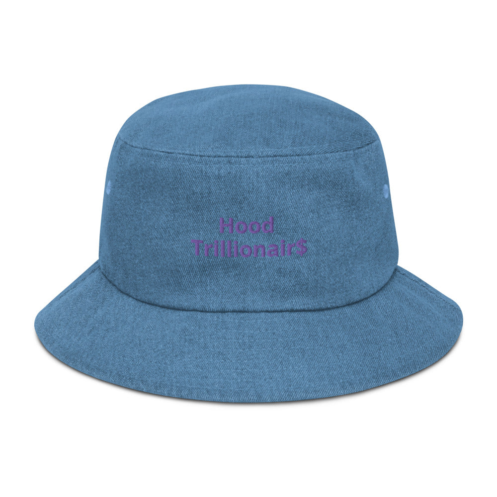 Denim “Hood Trillionair$“ bucket hat