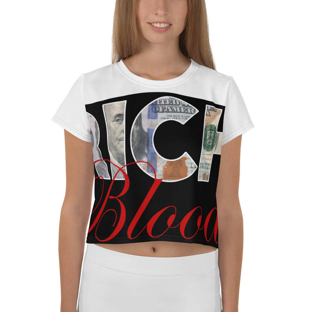 All-Over “RICHBlood”  Crop Tee