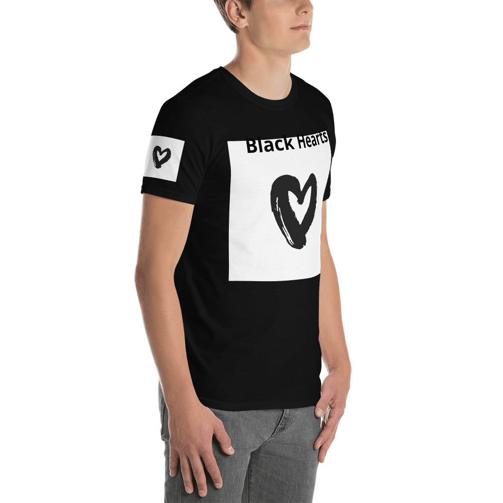 Short-Sleeve Unisex “Black Hearts”  T-Shirt