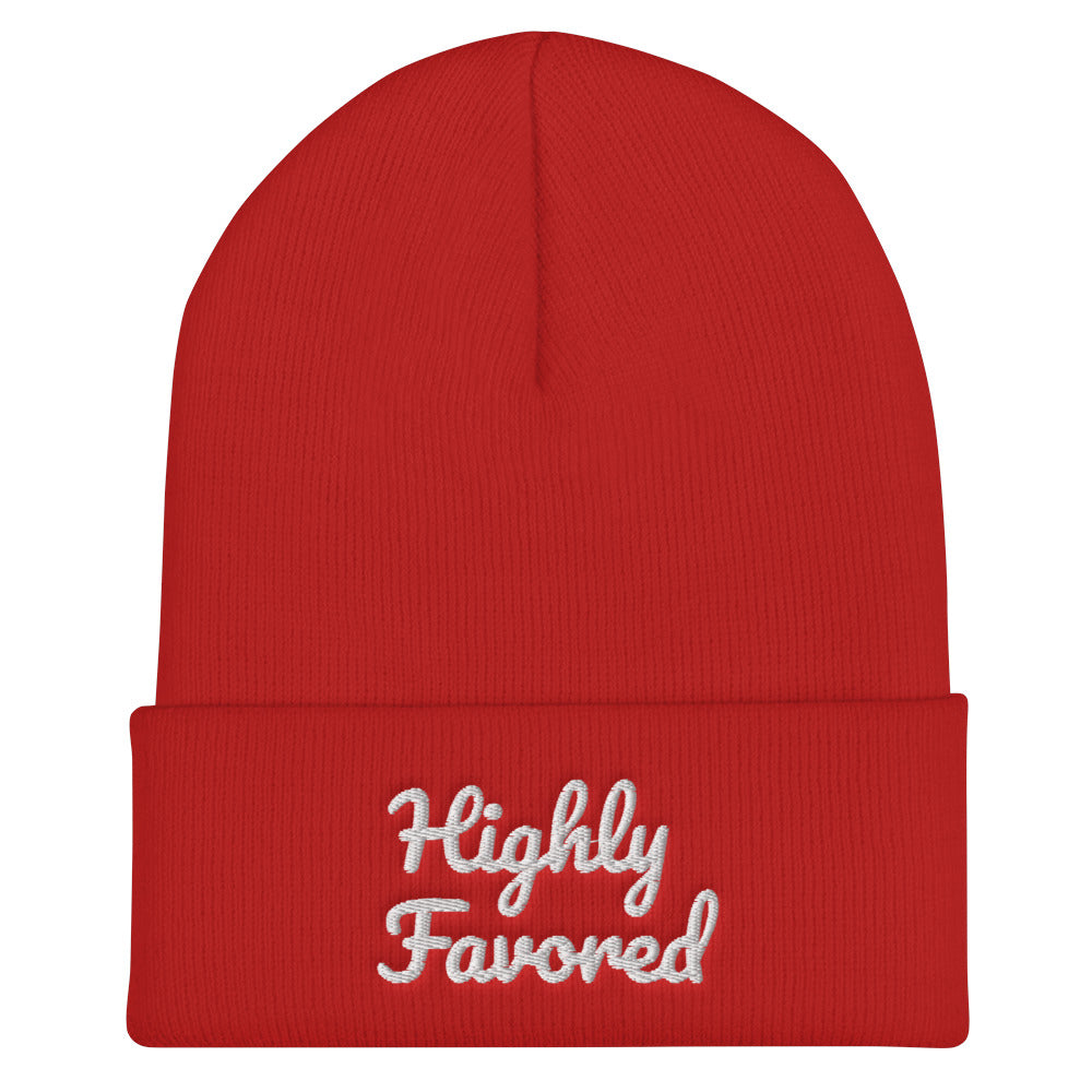 Cuffed “Highly Favored”  Beanie