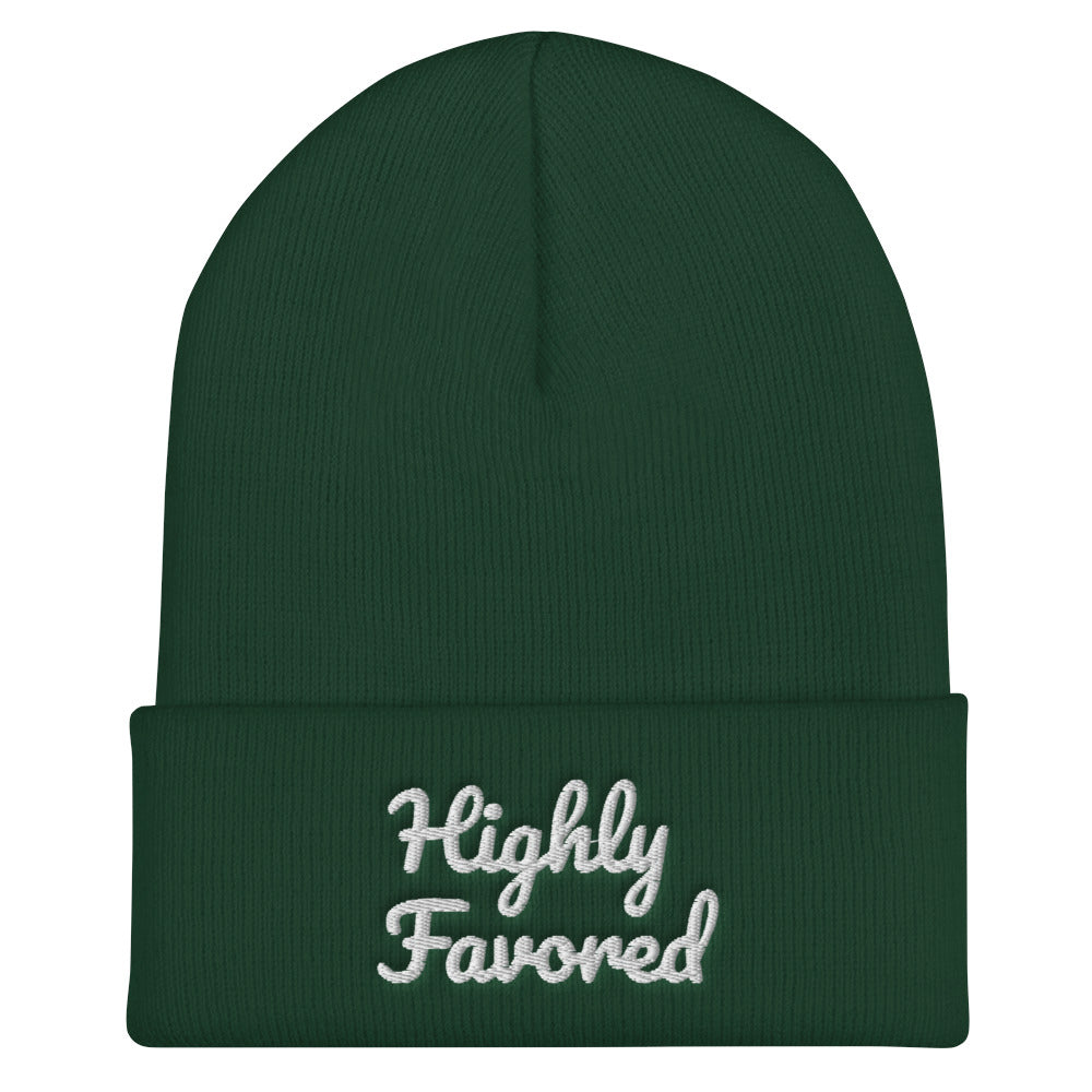 Cuffed “Highly Favored”  Beanie