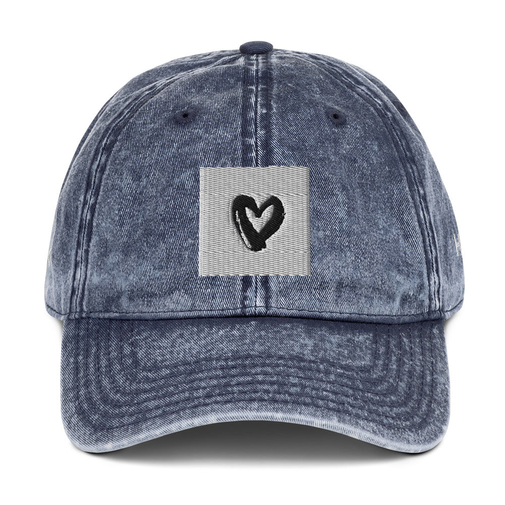 Vintage Cotton “Black Hearts”  Cap