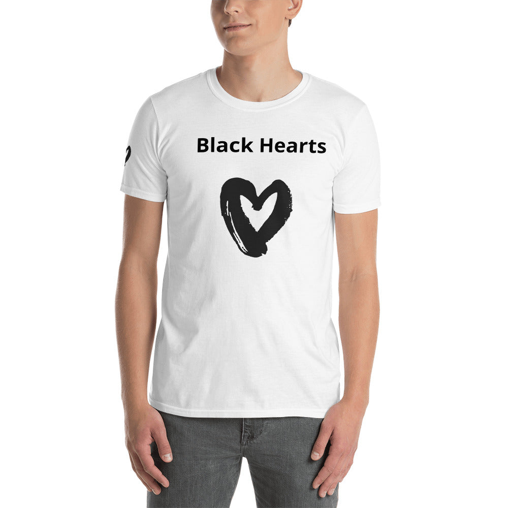Short-Sleeve Unisex “Black Hearts”  T-Shirt