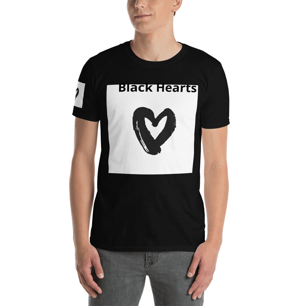 Short-Sleeve Unisex “Black Hearts”  T-Shirt