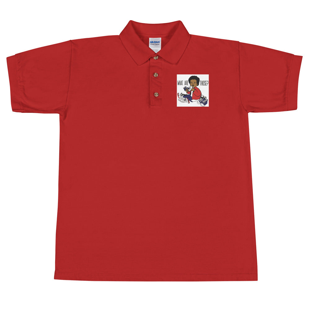 Embroidered “WhatAreThose” Polo Shirt