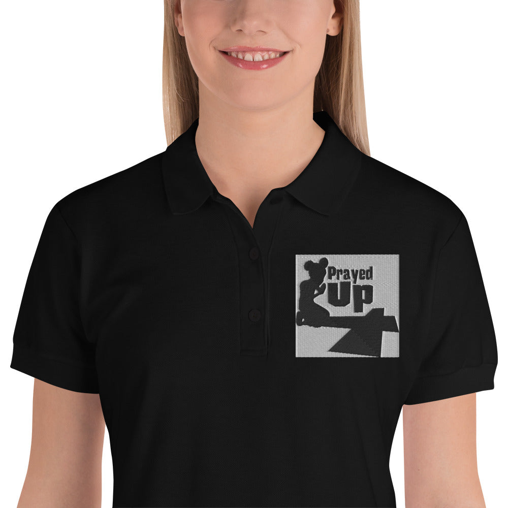 Embroidered “Prayed Up”  Women's Polo Shirt