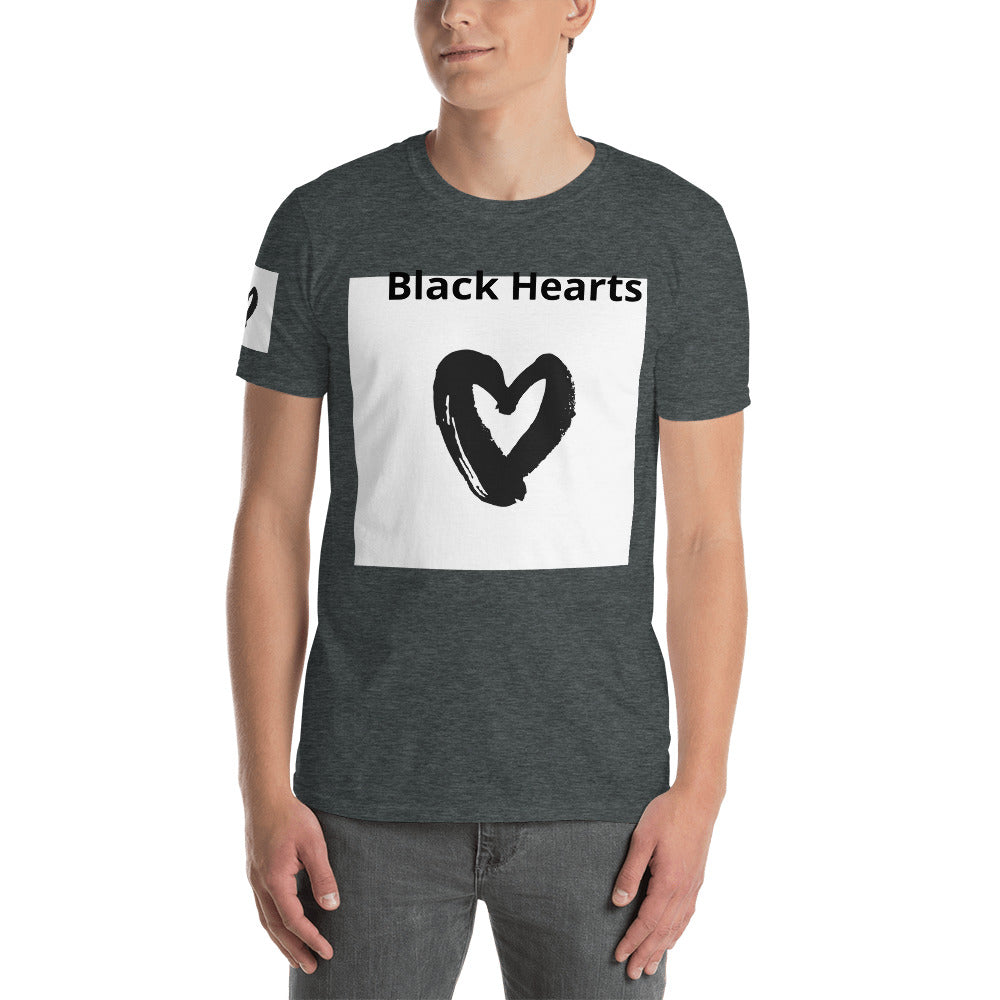Short-Sleeve Unisex “Black Hearts”  T-Shirt