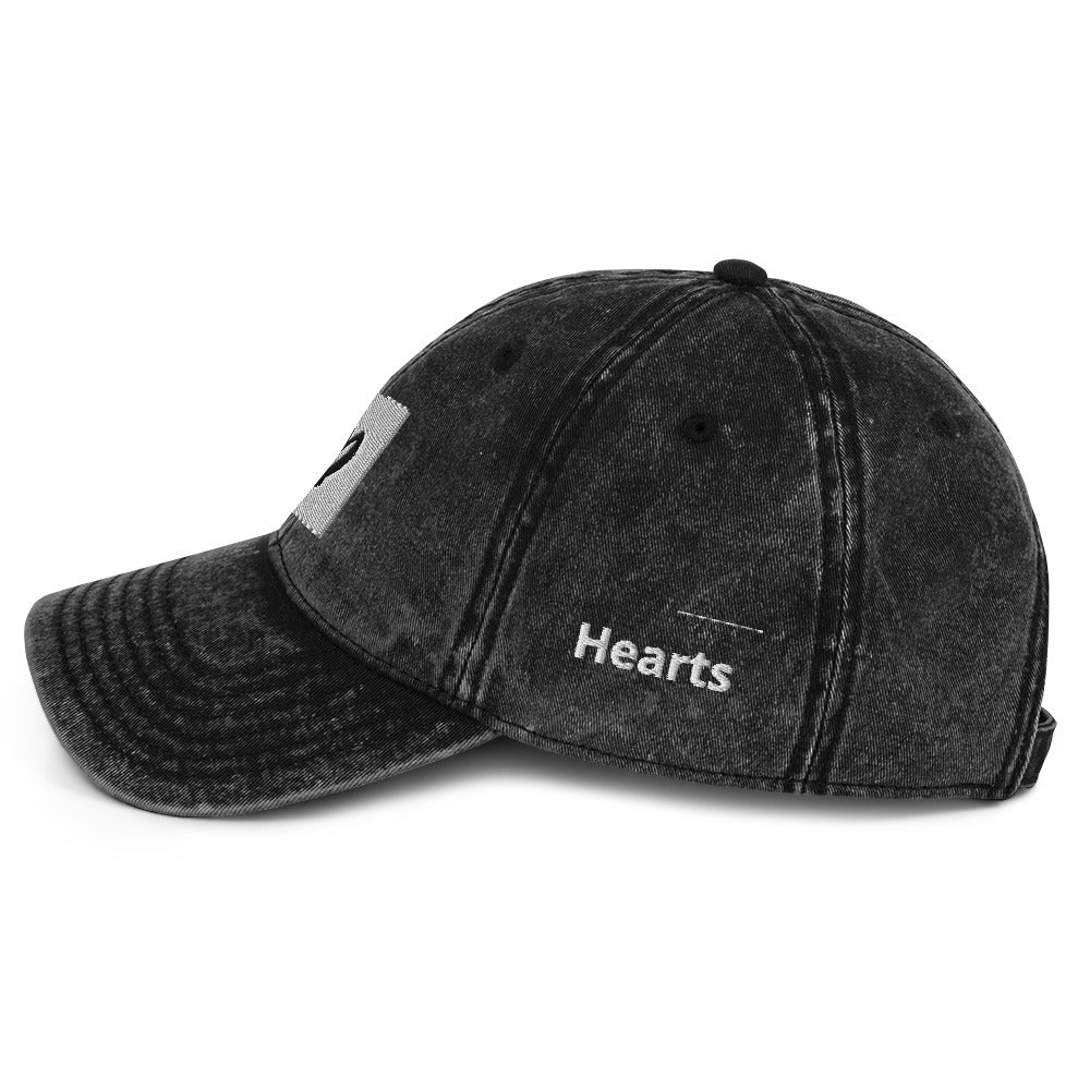 Vintage Cotton “Black Hearts”  Cap