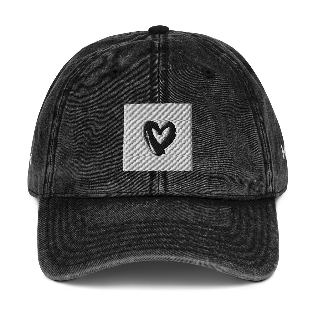 Vintage Cotton “Black Hearts”  Cap
