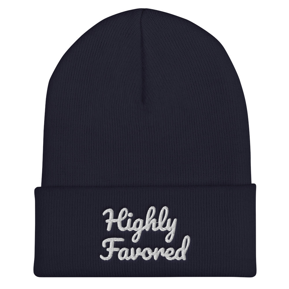 Cuffed “Highly Favored”  Beanie