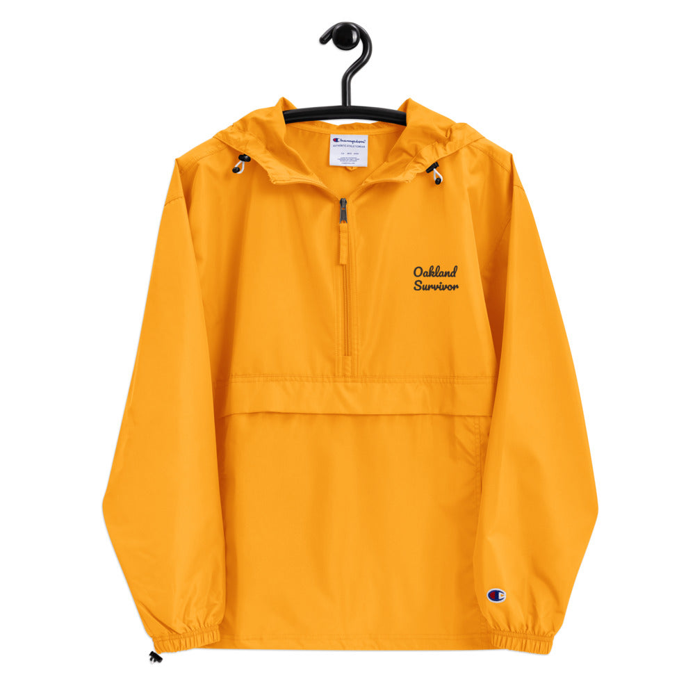 Embroidered “Oakland Survivor”  Champion Packable Jacket
