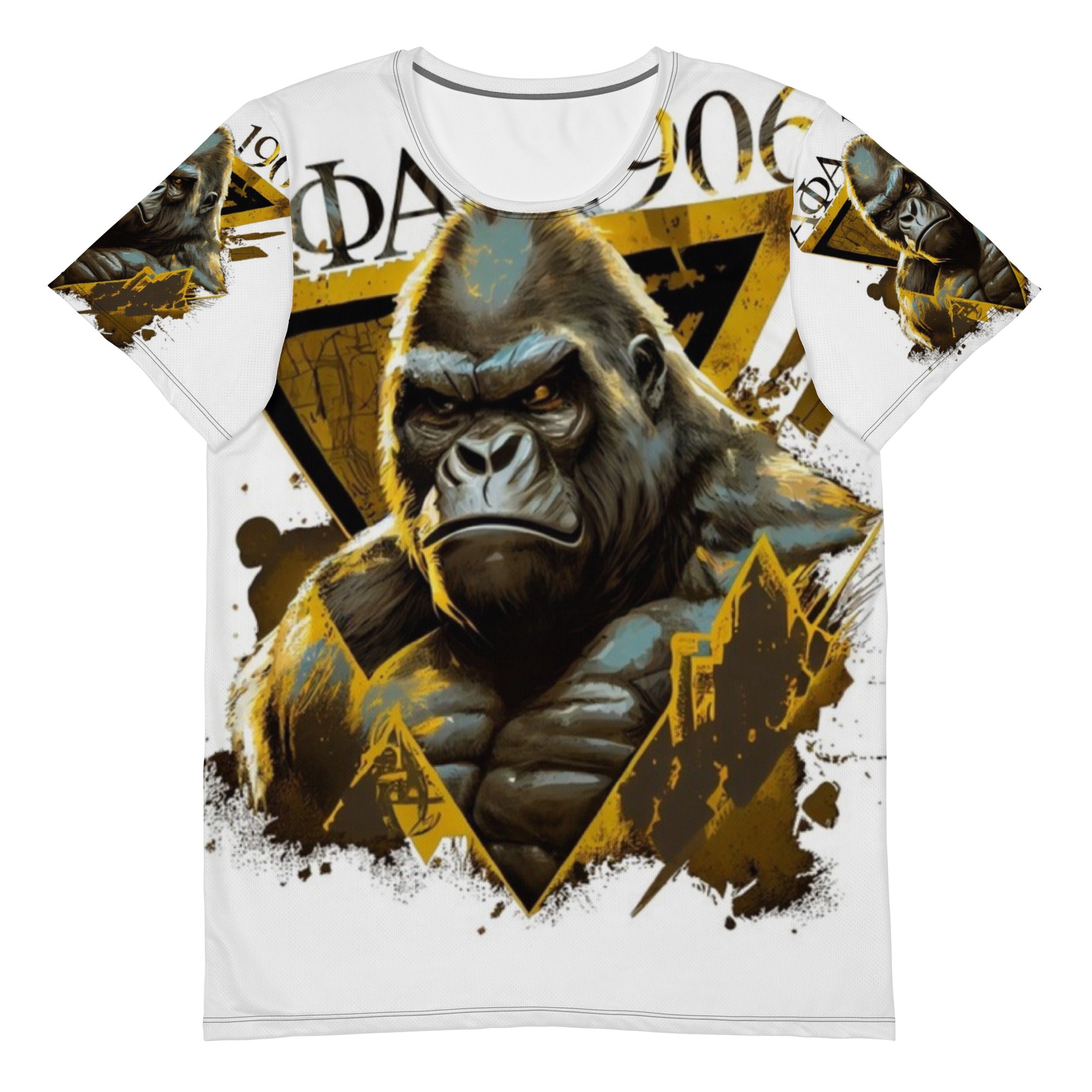 "AΦΑ Gorilla" All-Over Print Men's Athletic T-shirt