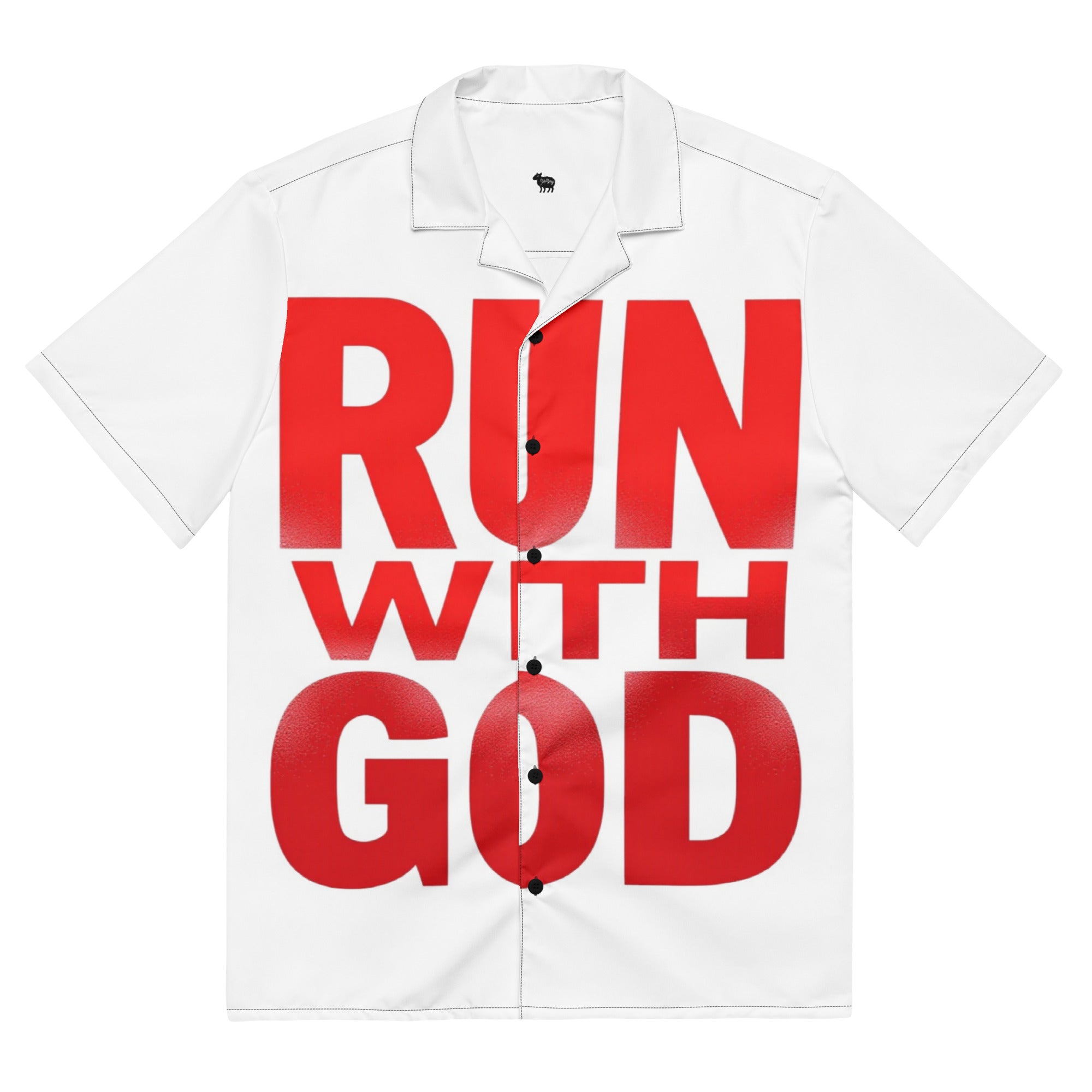 "Run with God"Unisex button shirt