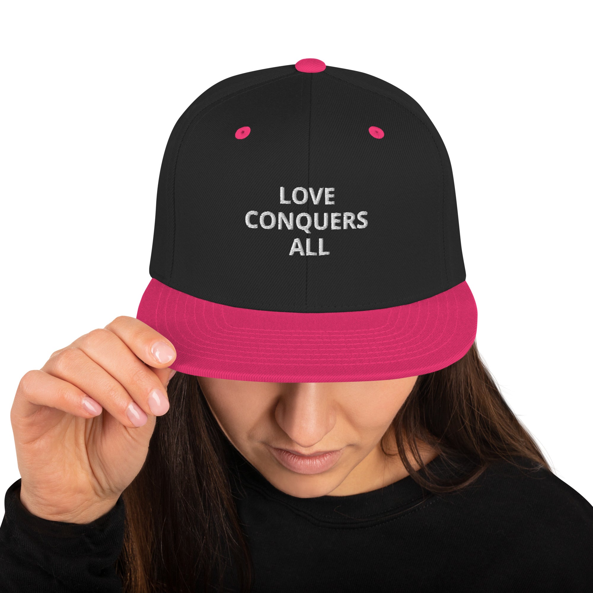 “Love conquers” Snapback Hat