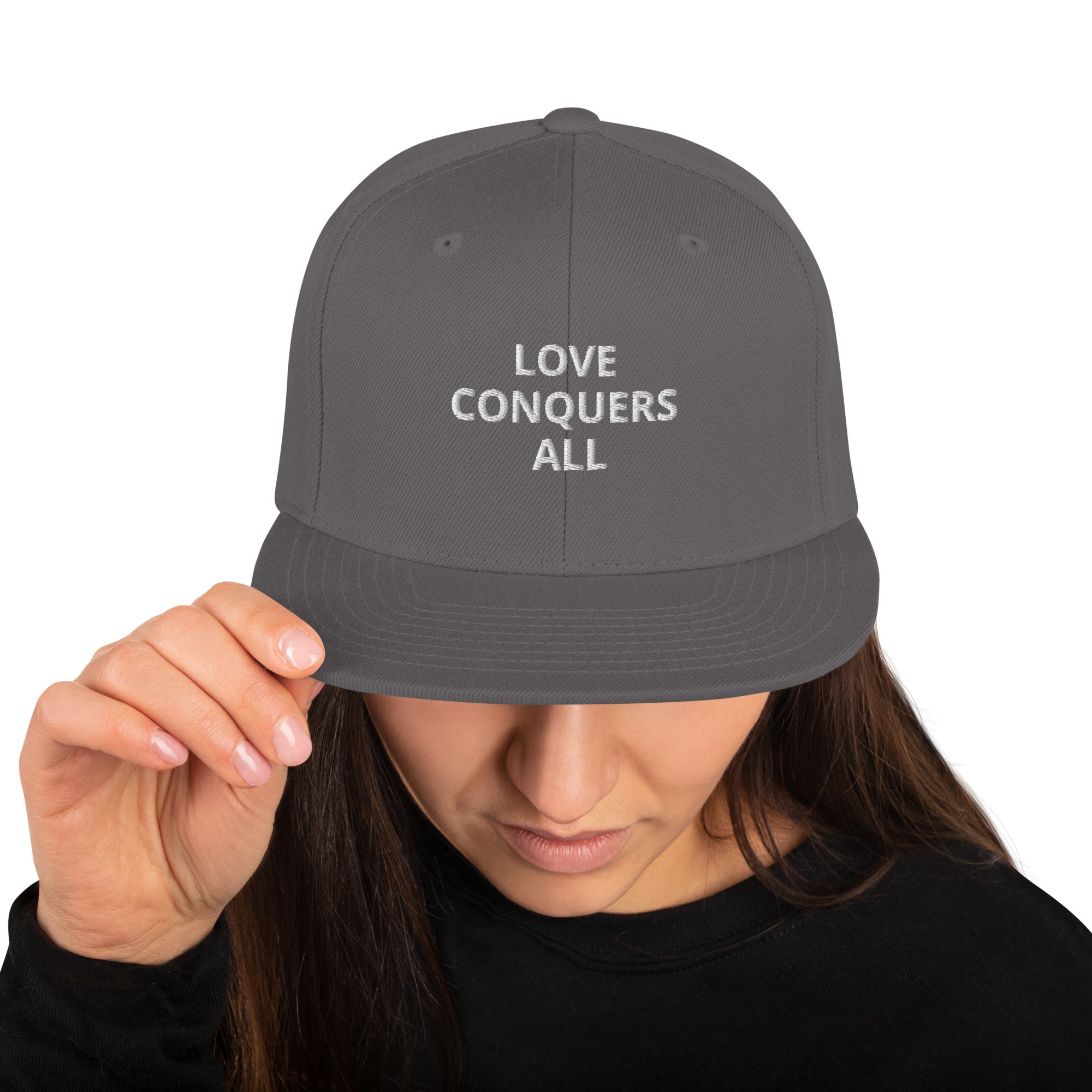 “Love conquers” Snapback Hat