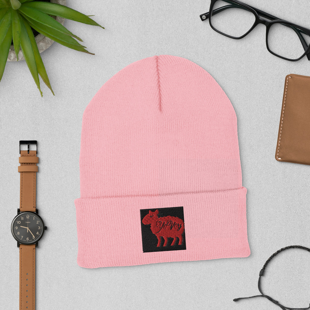 “YOVOY Sheep Red” Cuffed Beanie