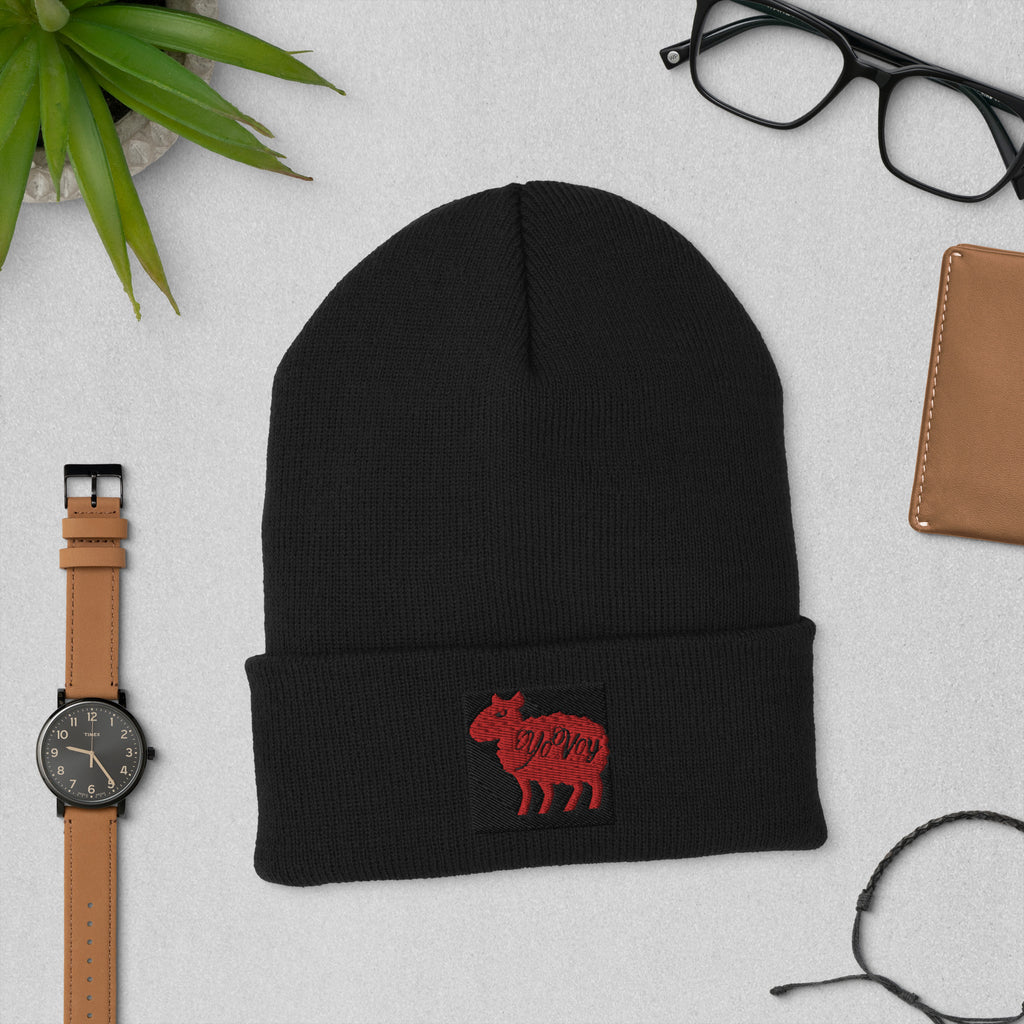 “YOVOY Sheep Red” Cuffed Beanie