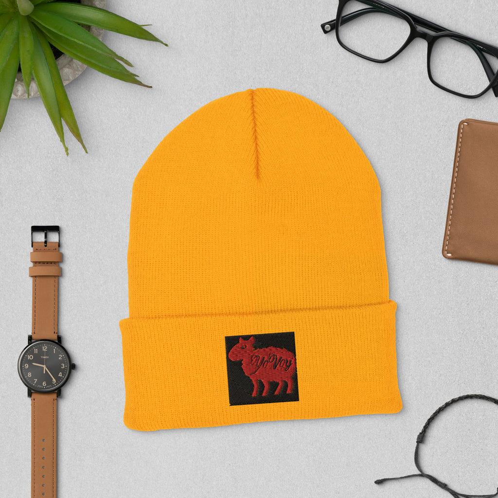 “YOVOY Sheep Red” Cuffed Beanie