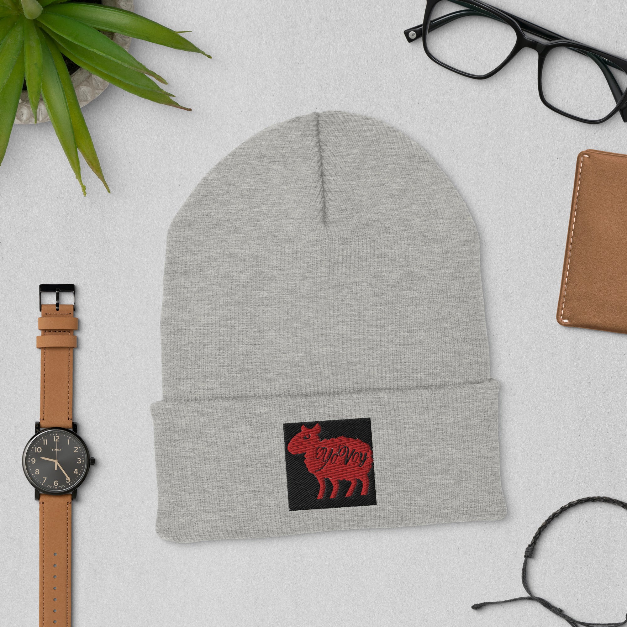 “YOVOY Sheep Red” Cuffed Beanie