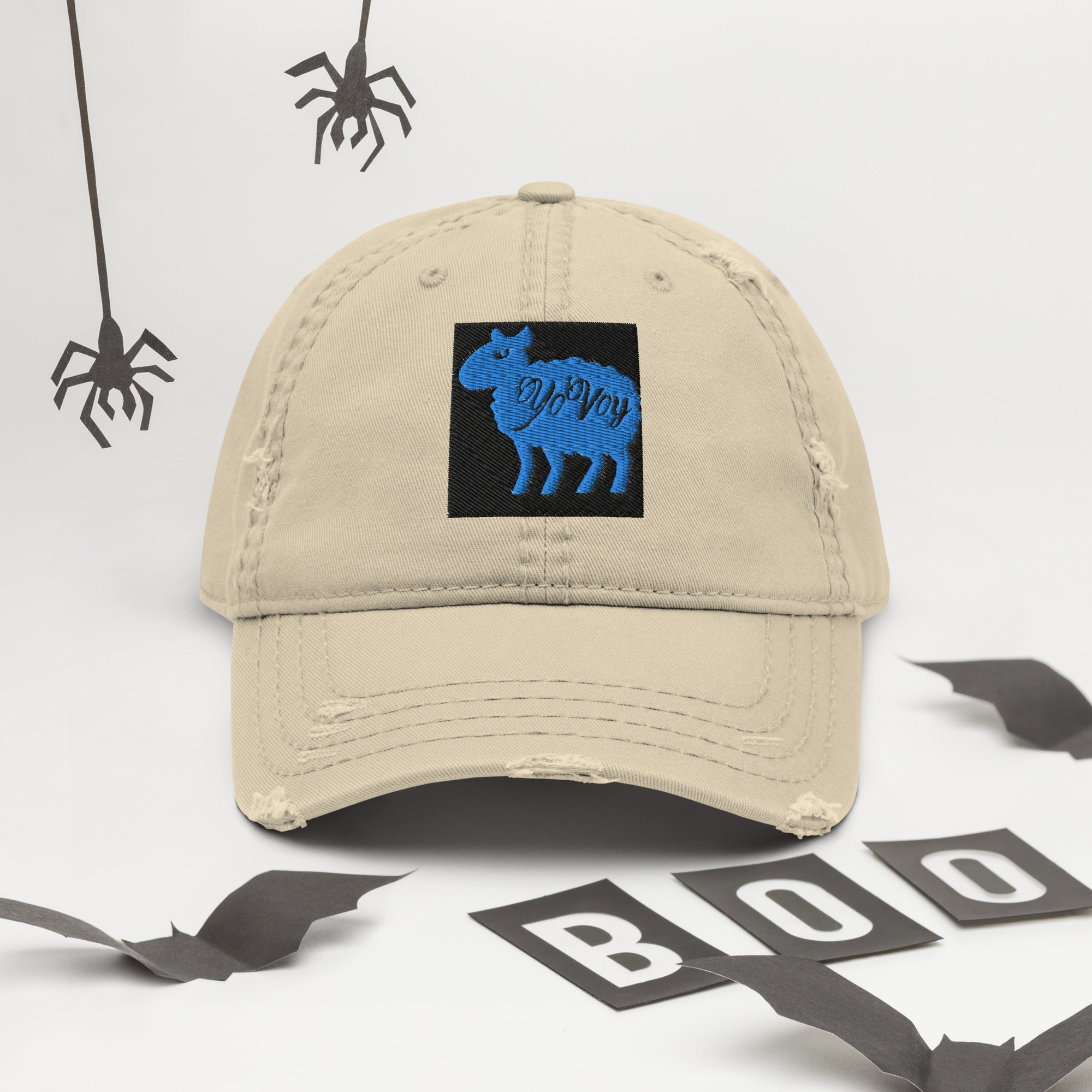 “YOVOY Sheep Baby Blue” Distressed Dad Hat