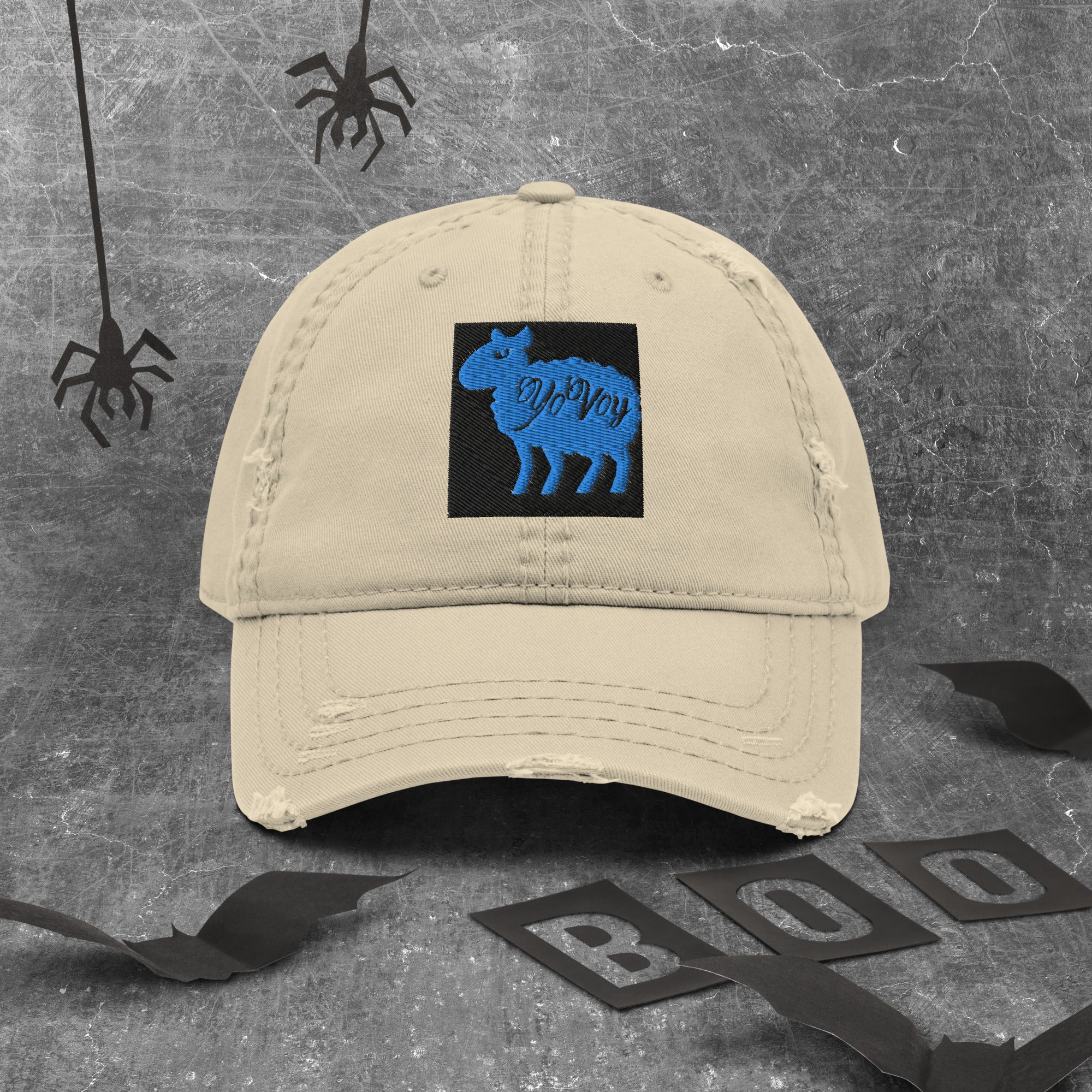 “YOVOY Sheep Baby Blue” Distressed Dad Hat