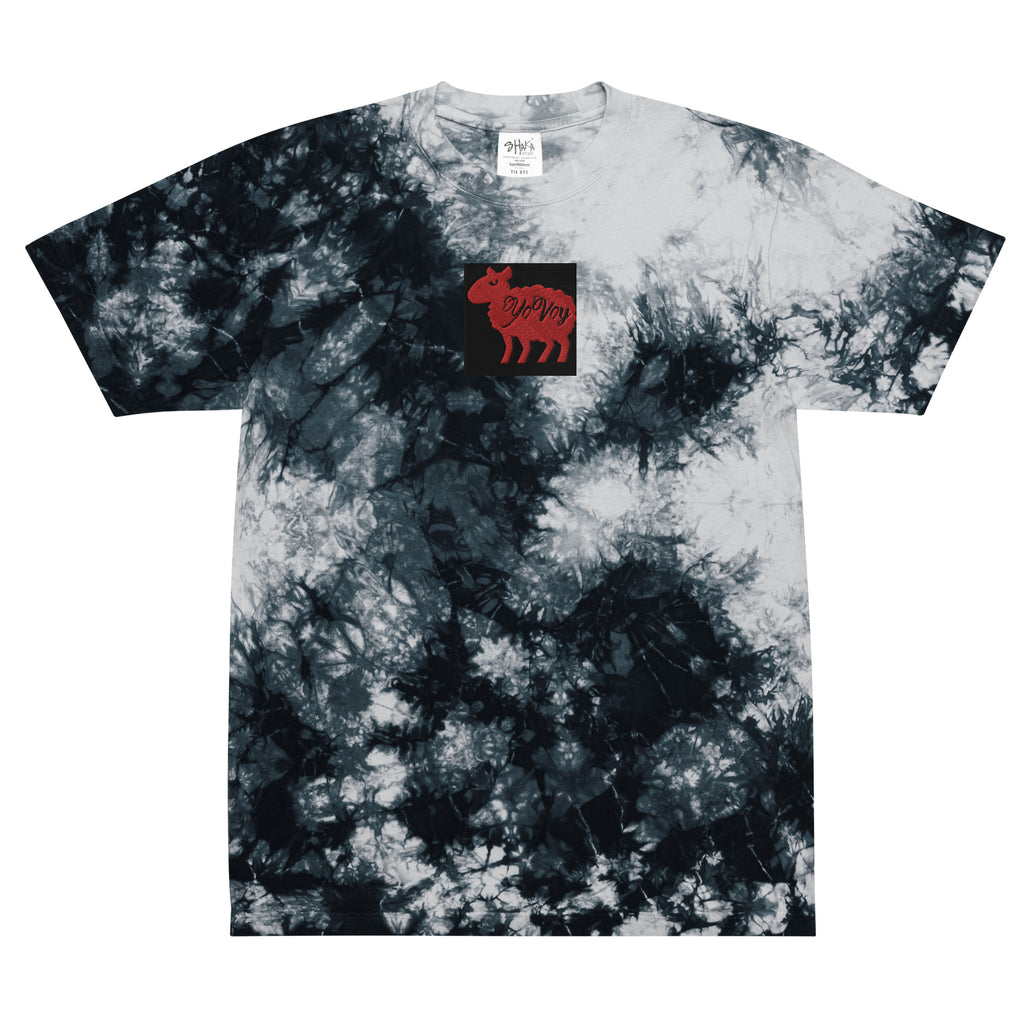 “YOVOY Sheep Red” Oversized tie-dye t-shirt