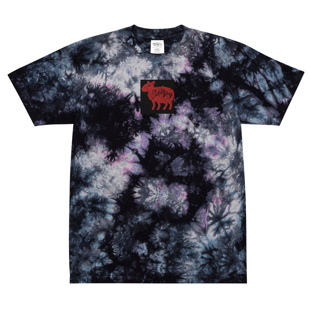 “YOVOY Sheep Red” Oversized tie-dye t-shirt