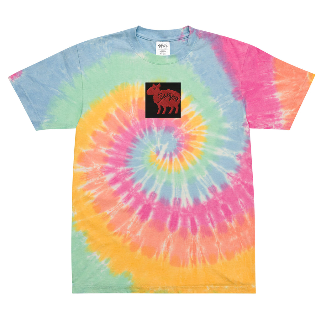 “YOVOY Sheep Red” Oversized tie-dye t-shirt