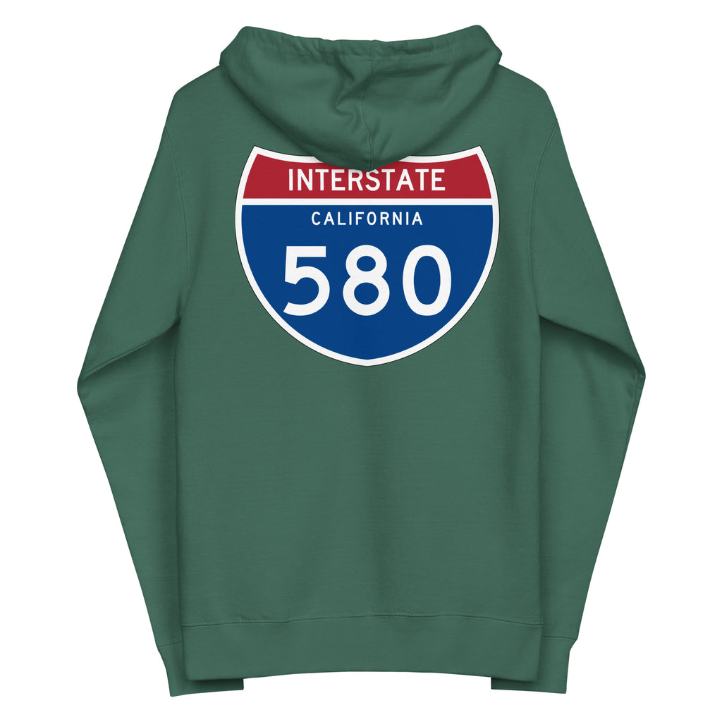 580 Unisex fleece zip up hoodie