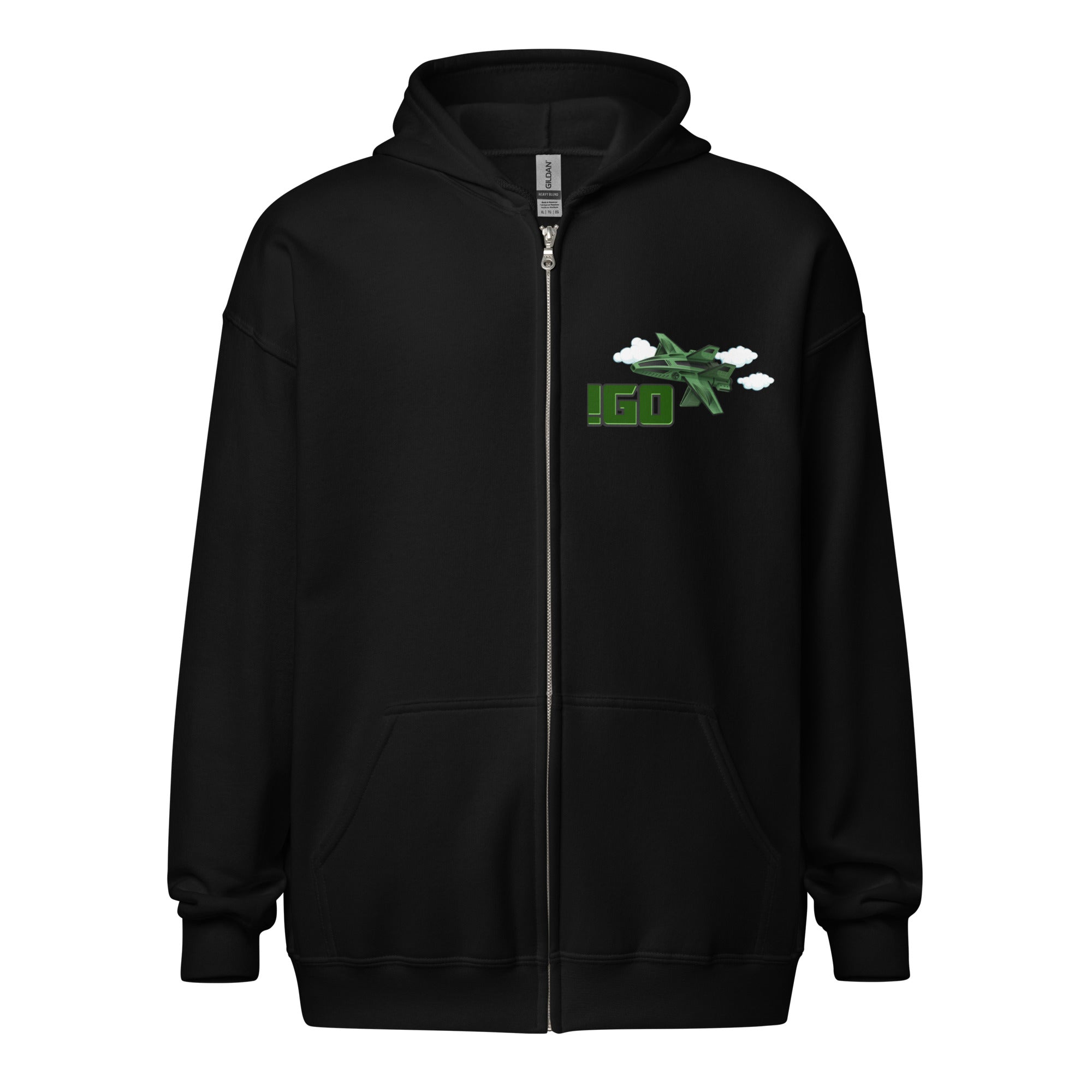 “IGO Fly Gear Front Back” Unisex zip hoodie