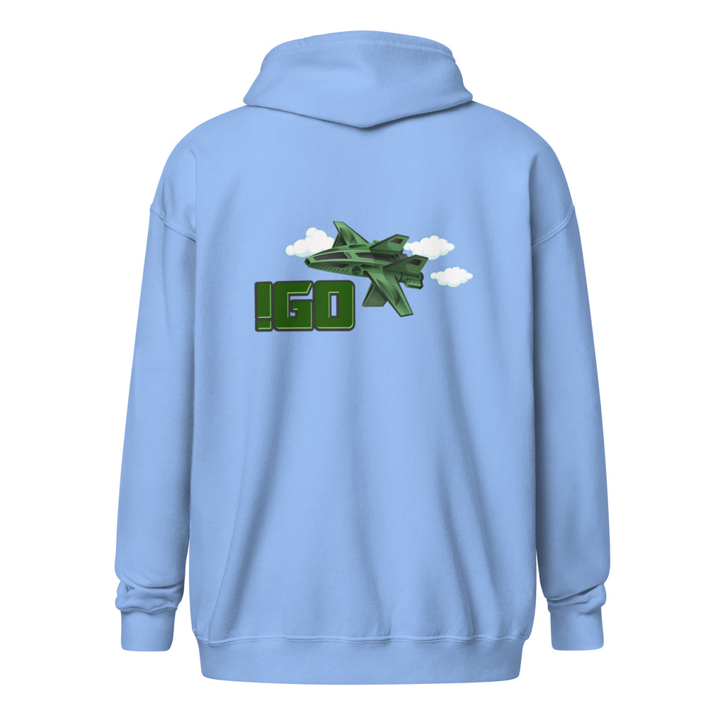 “IGO Fly Gear Front Back” Unisex zip hoodie