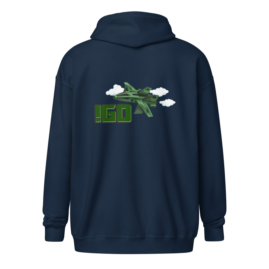 “IGO Fly Gear Front Back” Unisex zip hoodie