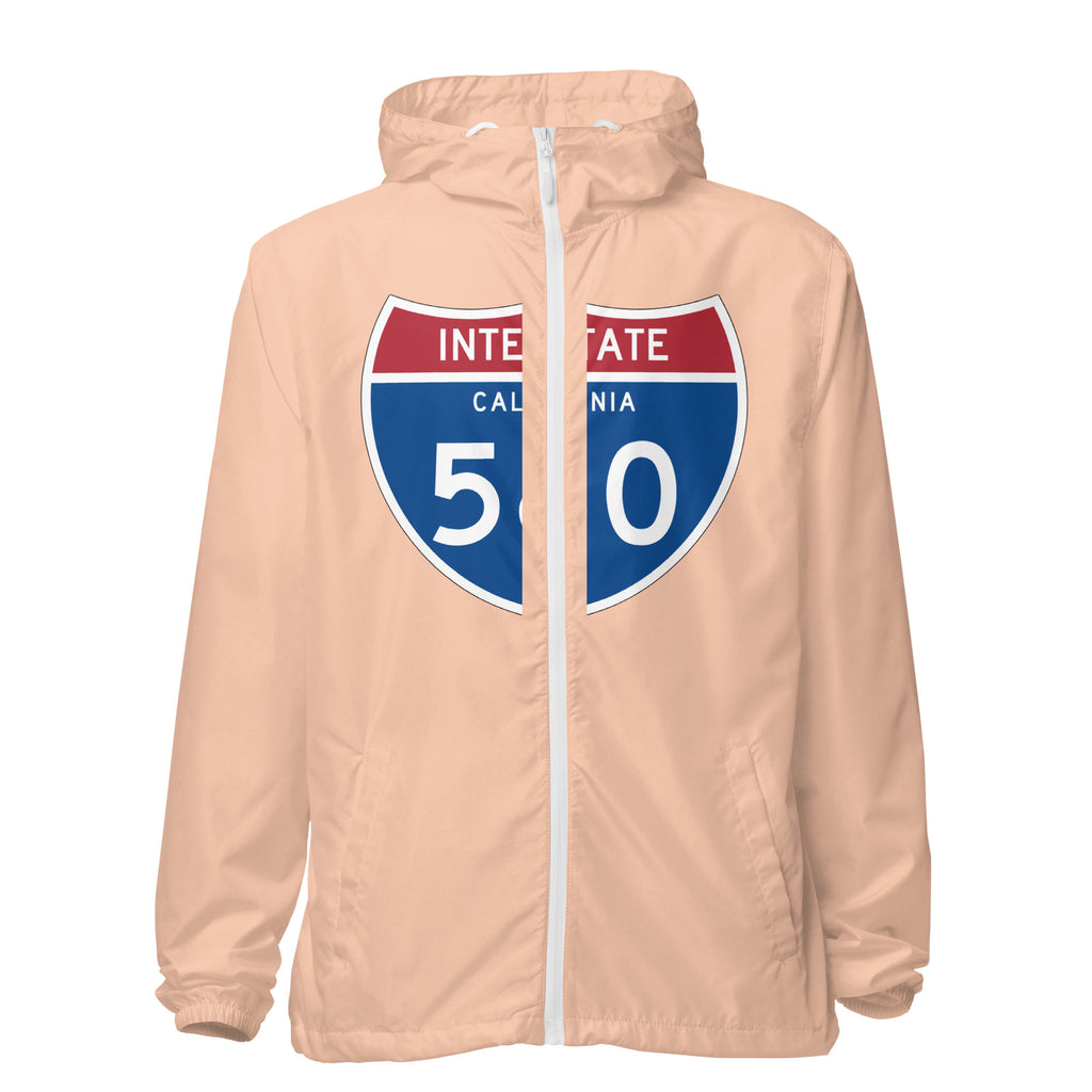 580 Unisex lightweight zip up windbreaker