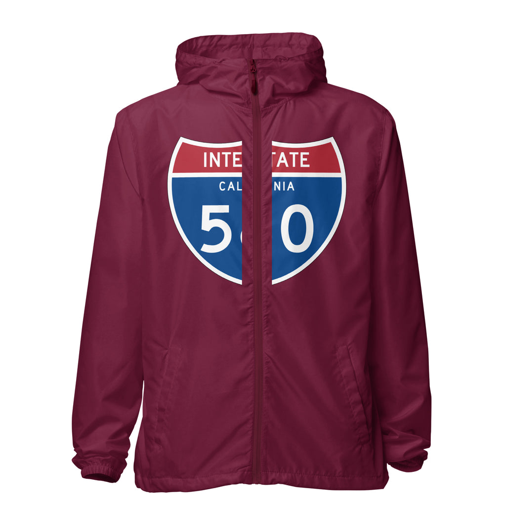 580 Unisex lightweight zip up windbreaker