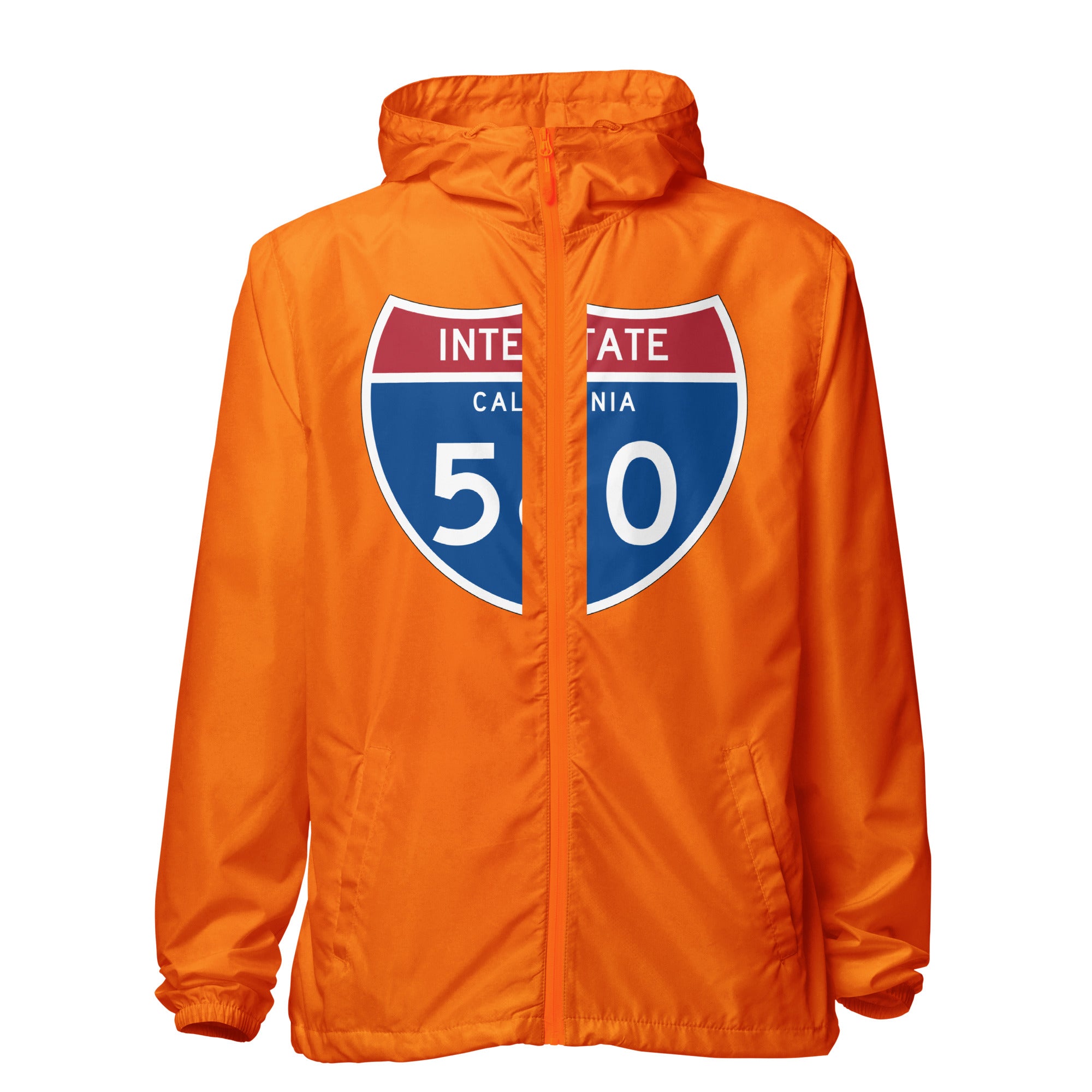 580 Unisex lightweight zip up windbreaker