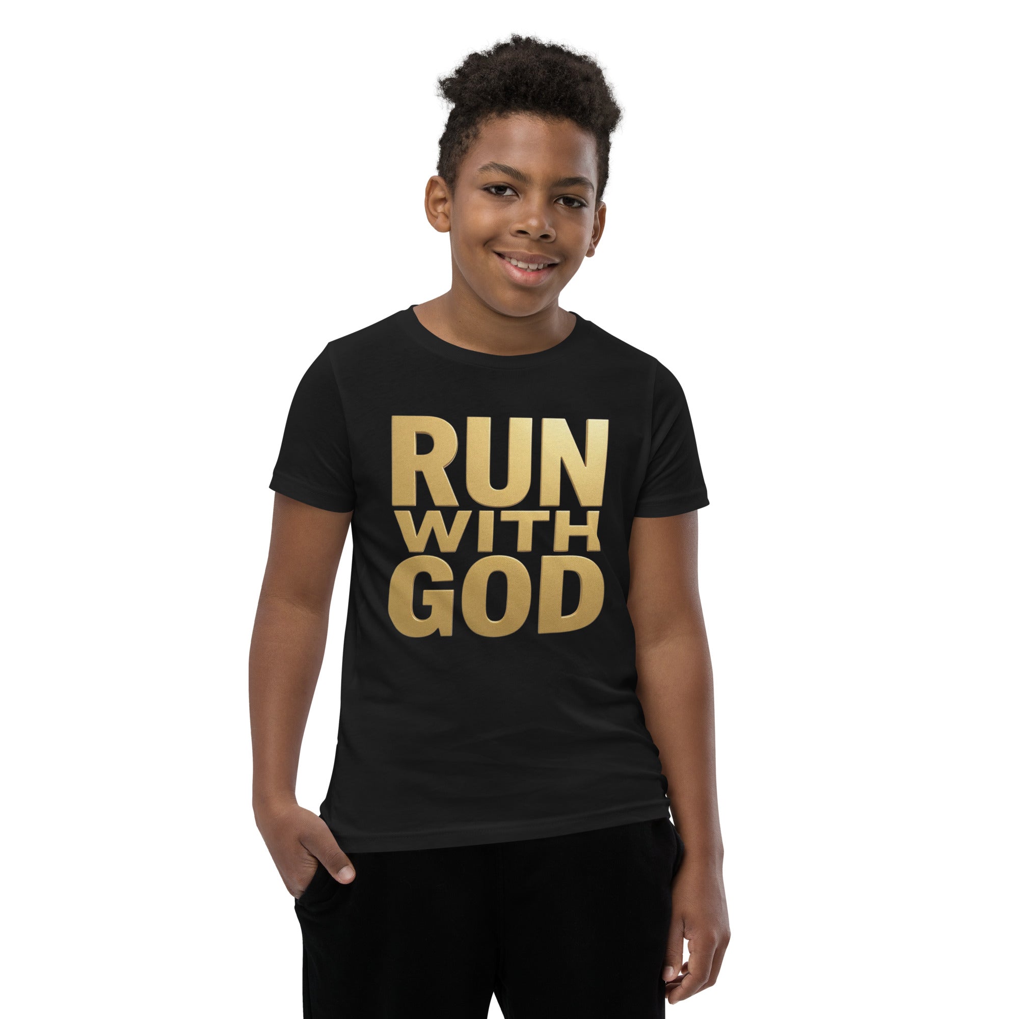 "Run with God" Youth Short Sleeve T-Shirt
