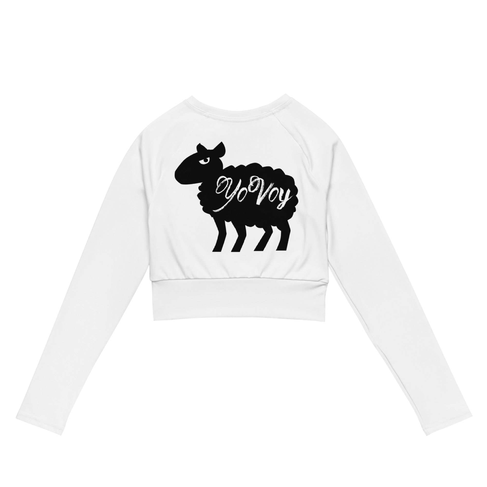 “YOVOY Sheep” Recycled long-sleeve crop top