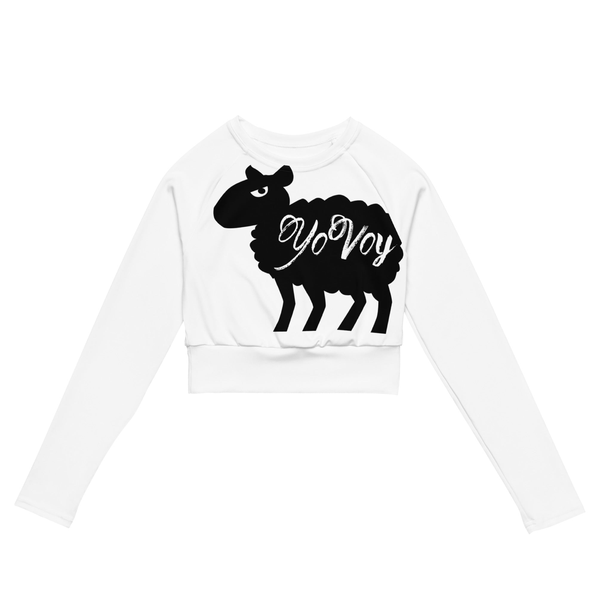 “YOVOY Sheep” Recycled long-sleeve crop top