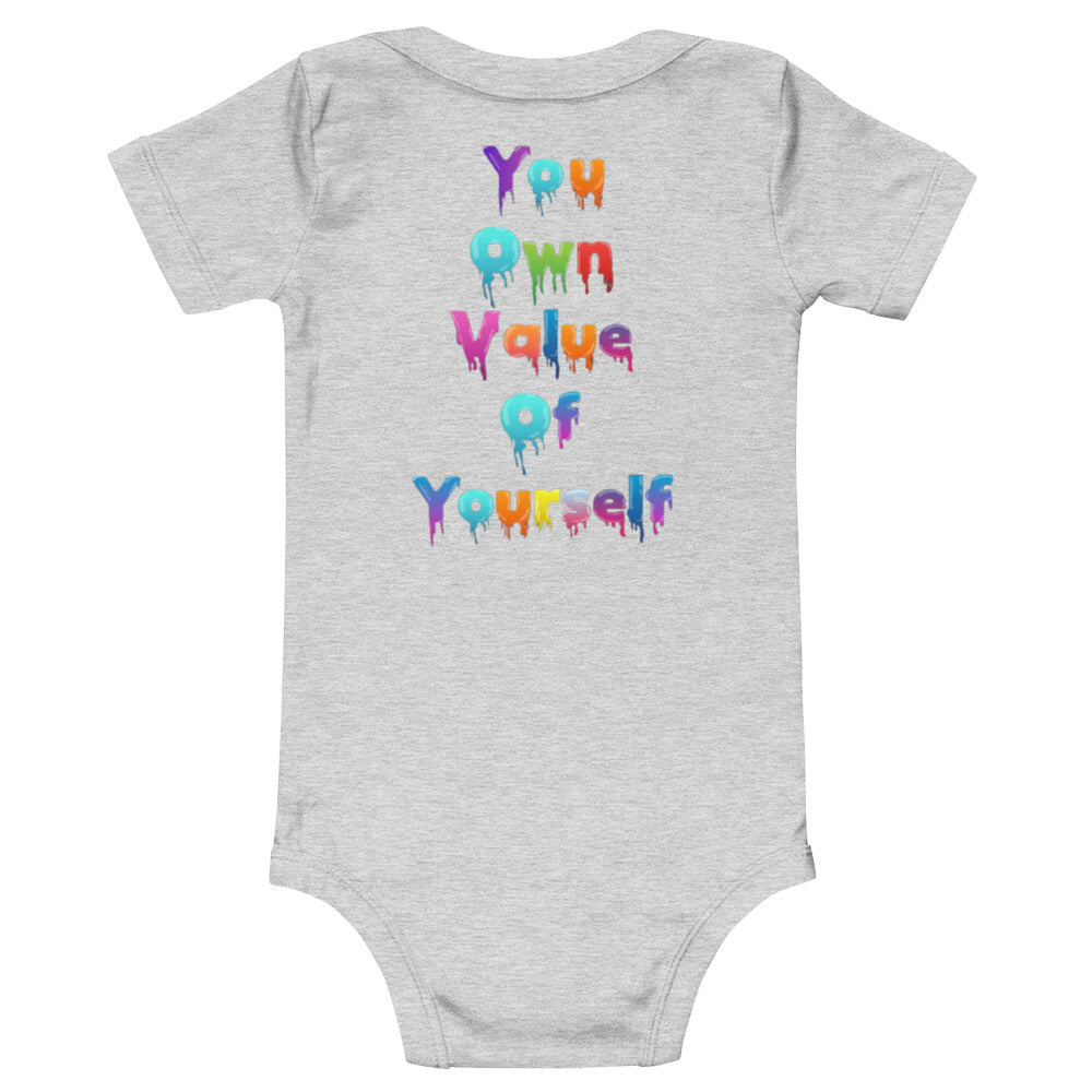 Baby short sleeve “ Colorful YouOwnValue”one piece