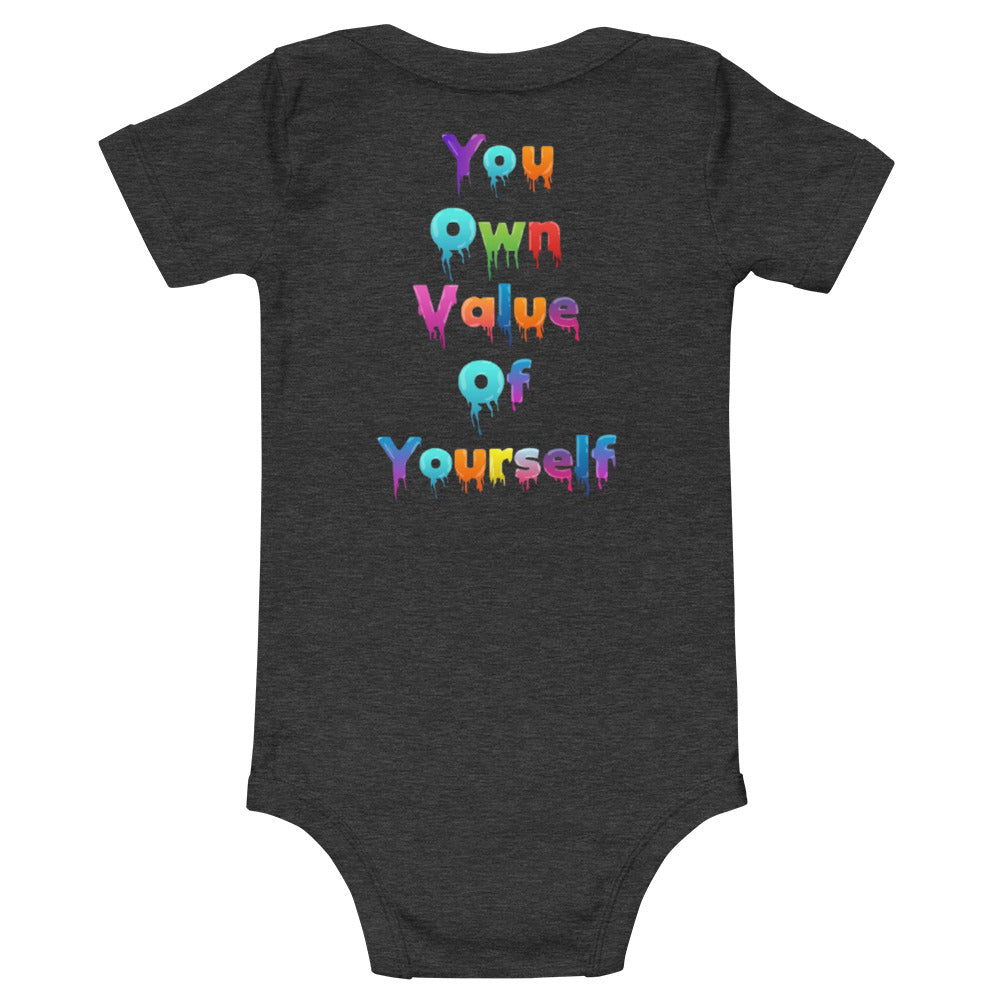 Baby short sleeve “ Colorful YouOwnValue”one piece