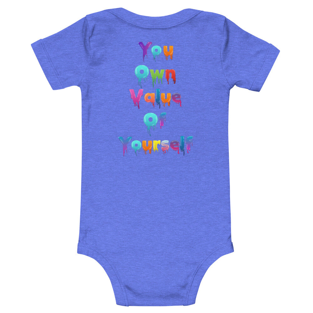 Baby short sleeve “ Colorful YouOwnValue”one piece