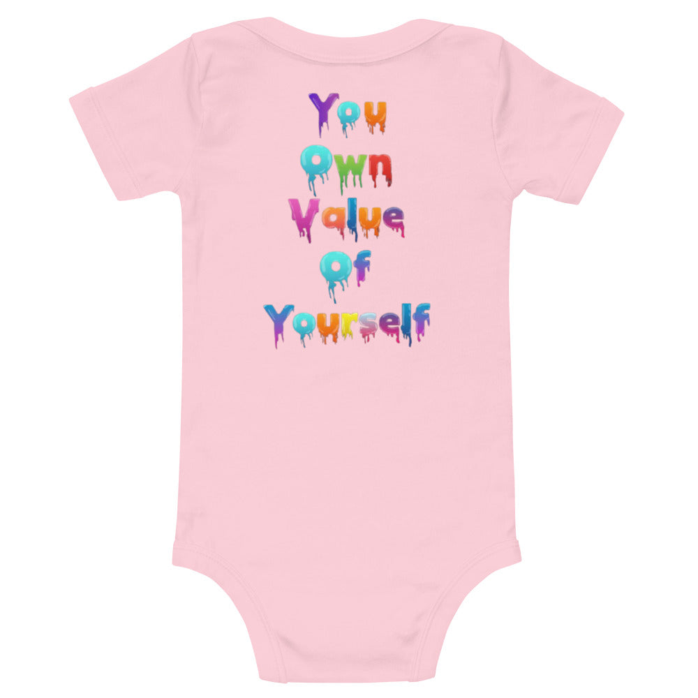 Baby short sleeve “ Colorful YouOwnValue”one piece