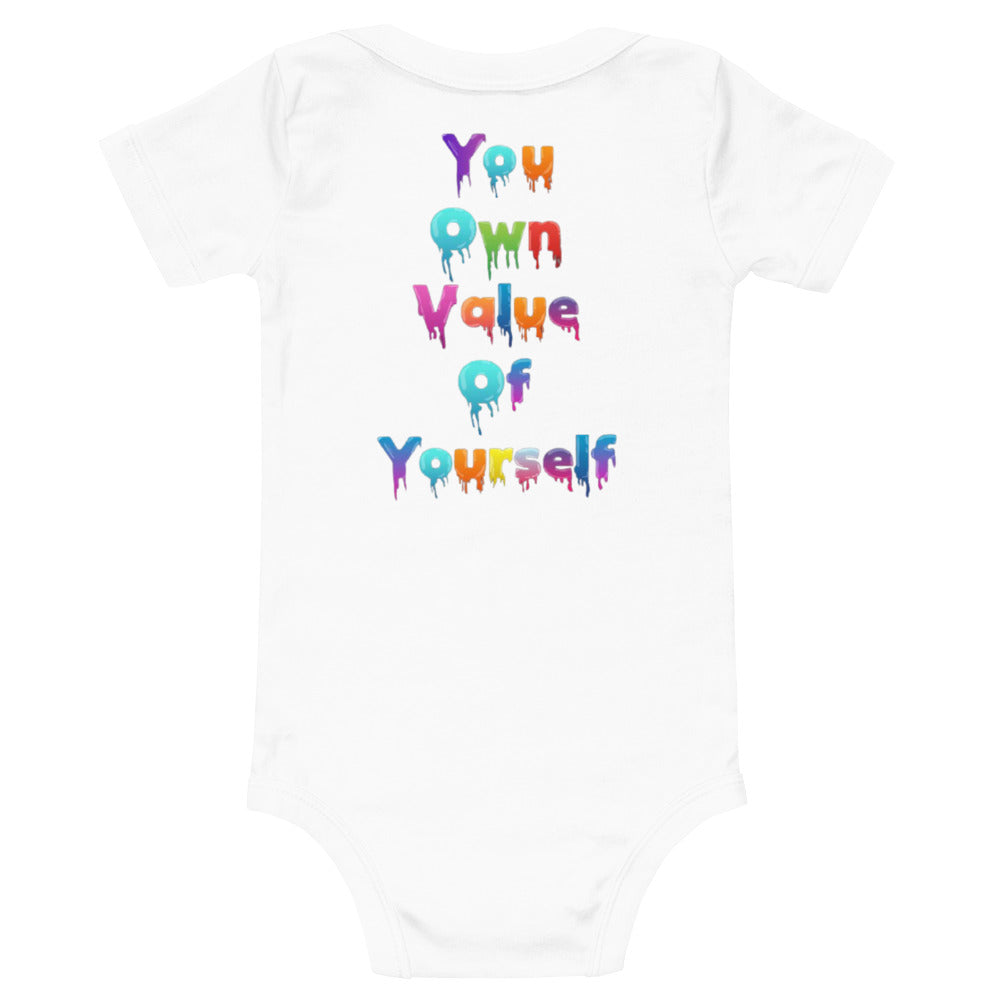 Baby short sleeve “ Colorful YouOwnValue”one piece