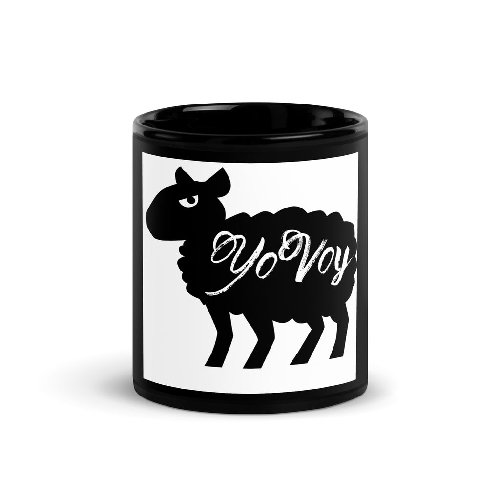“YOVOY Sheep” Black Glossy Mug