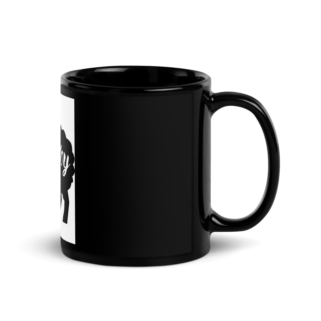 “YOVOY Sheep” Black Glossy Mug